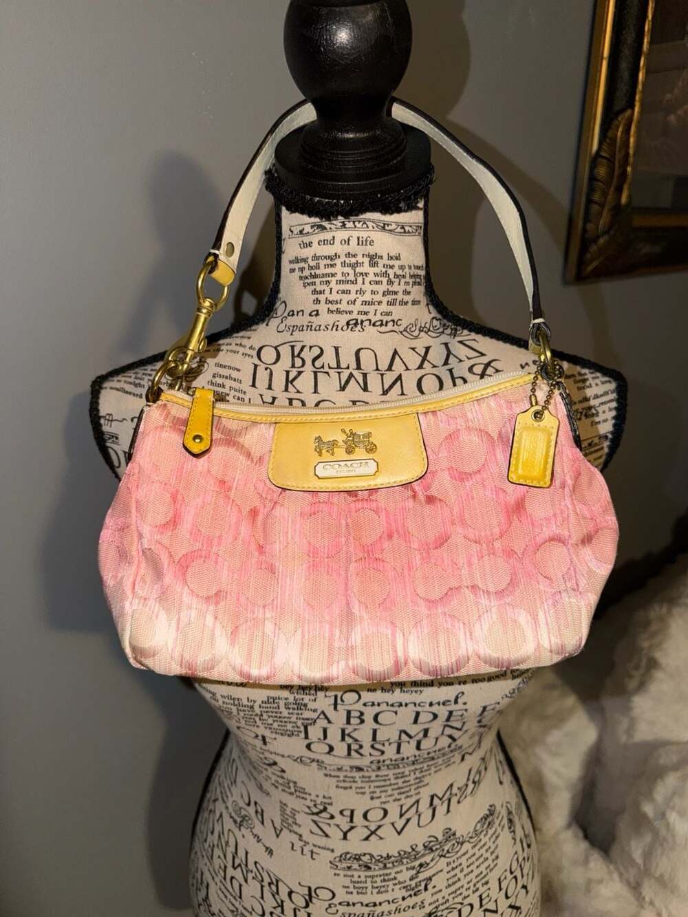 Coach Madison Optic Signature Ombre Satchel Top Handle Bag 42684